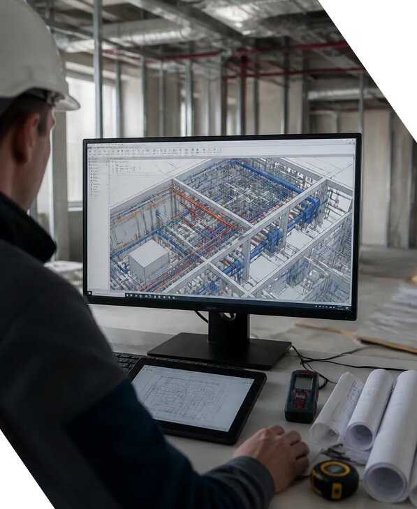 Создание BIM модели инженерных сетей для объектов в Уссурийске